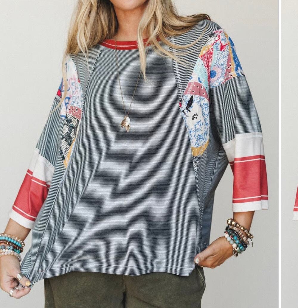 Three birds nest Britt Patchwork Top